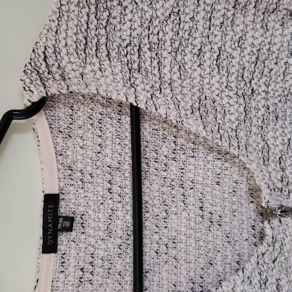 Dynamite sweater, white & grey w zipper detail - Picture 2 of 3